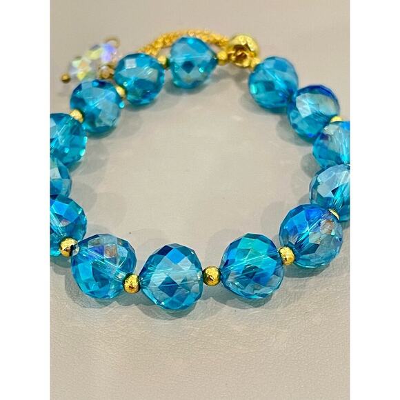 Blue Swarovski Beaded Bracelet - Picture 6 of 16
